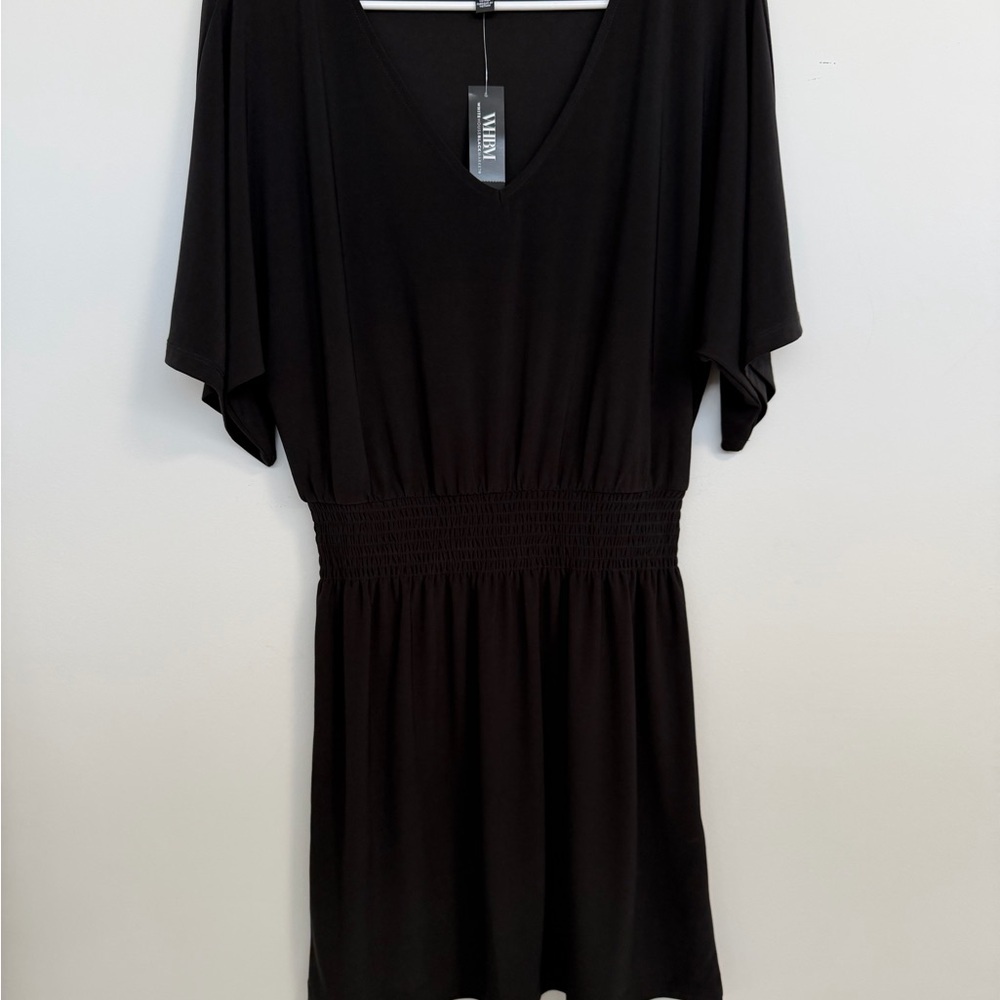 Fun and Classy Black V-Neck Mini Dress - Picture 4 of 13